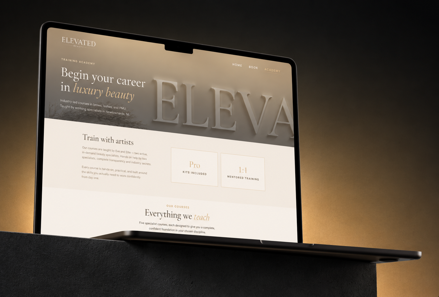 Elevated Beauty NI website